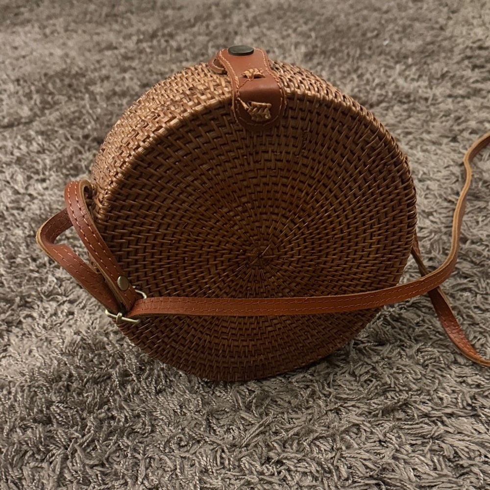 Brown Woven Crossbody Bag